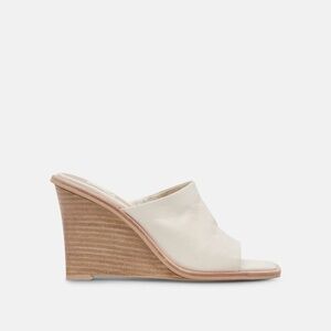 Dolce vita cream leather Wedge mules
